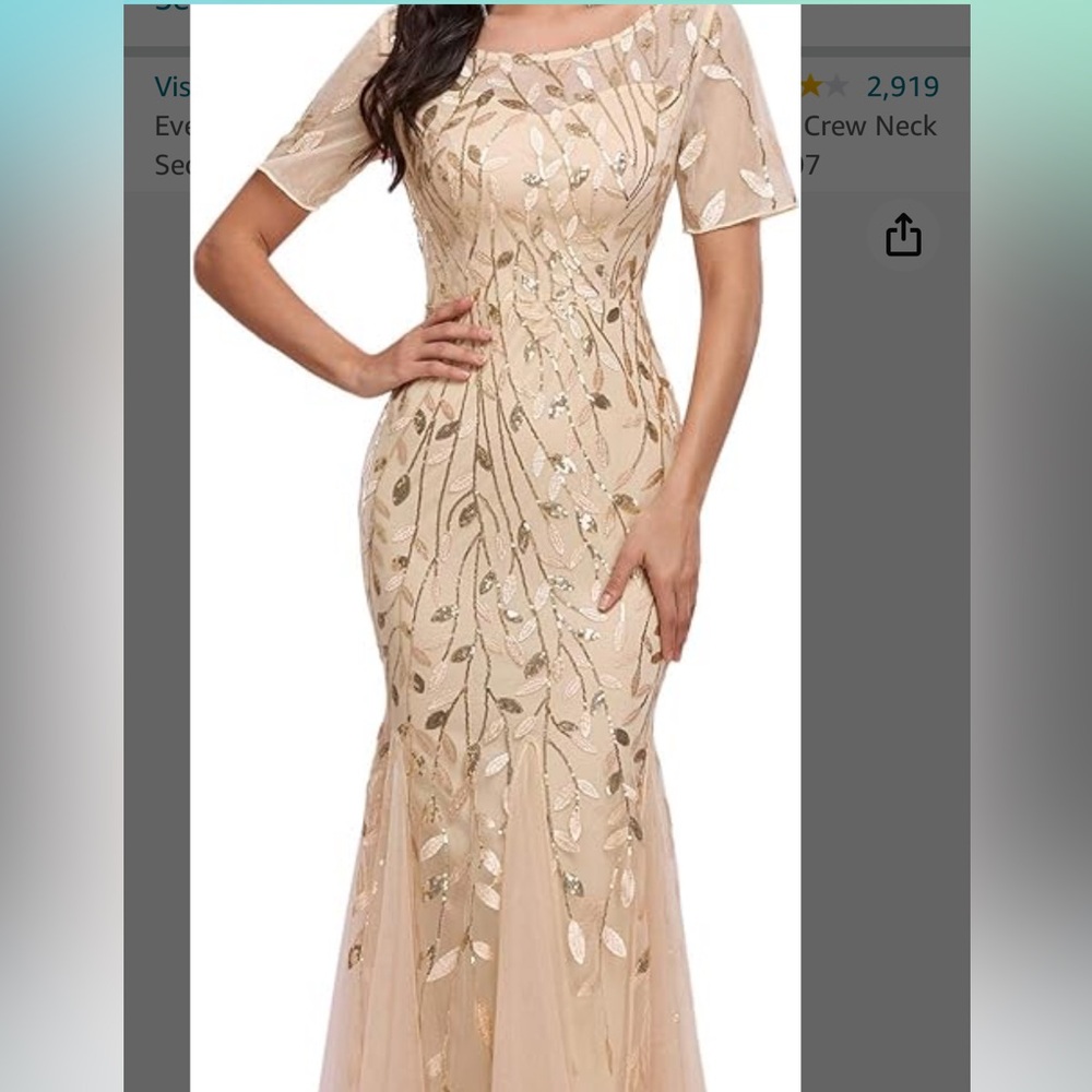 Us size 16, new with tags, chapagne color mermaid formal